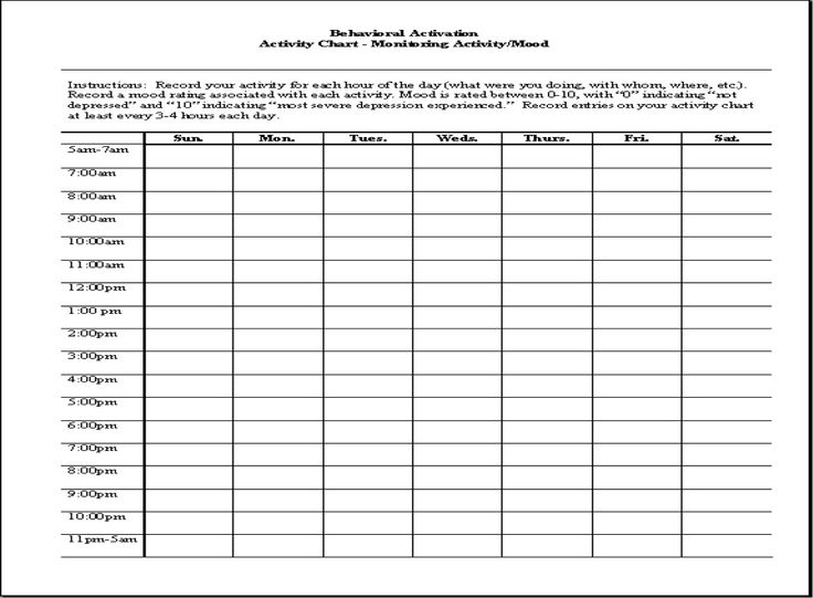 Cbt Behavioral Activation Chart - BehaviorChart.net