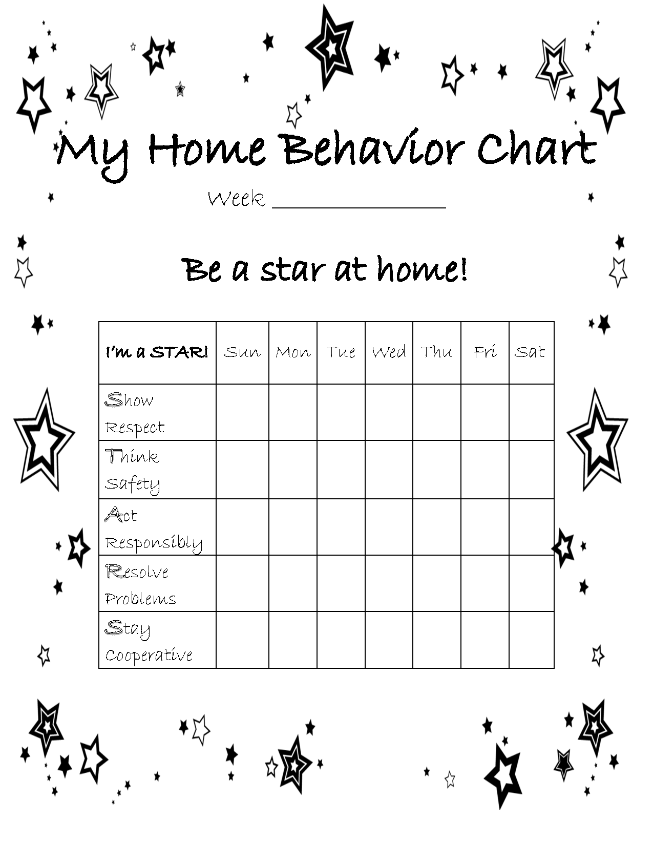 At Home Behavior Chart Home Behavior Charts Free Printable Behavior