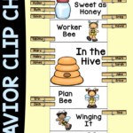 Bee Behavior Clip Chart And Calendars Bee Themed Classroom Bee