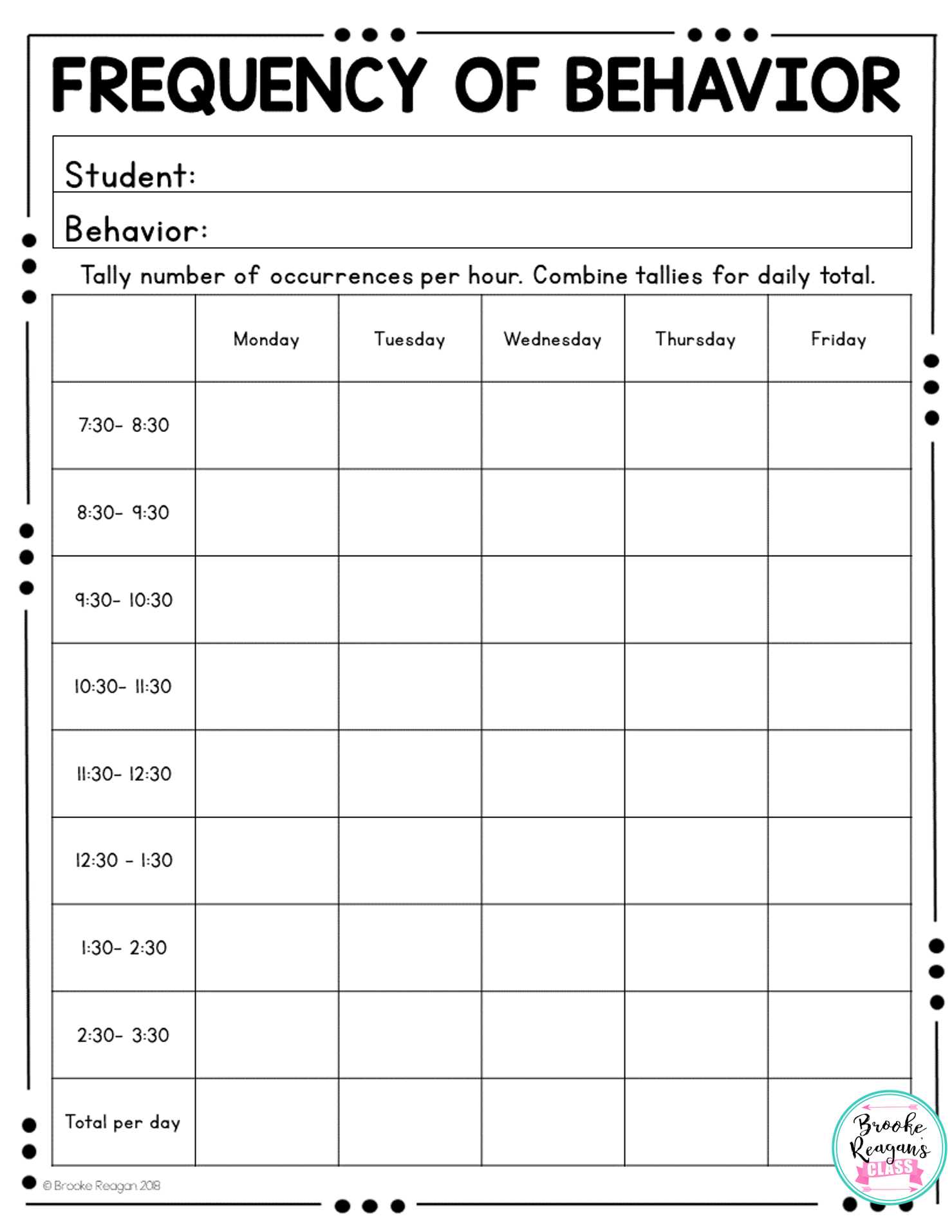 Behavior Binder ABC Data Behavior Tracking And Behavior Management