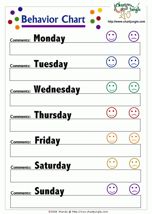 Behavior Chart Calendar Calendar Of National Days