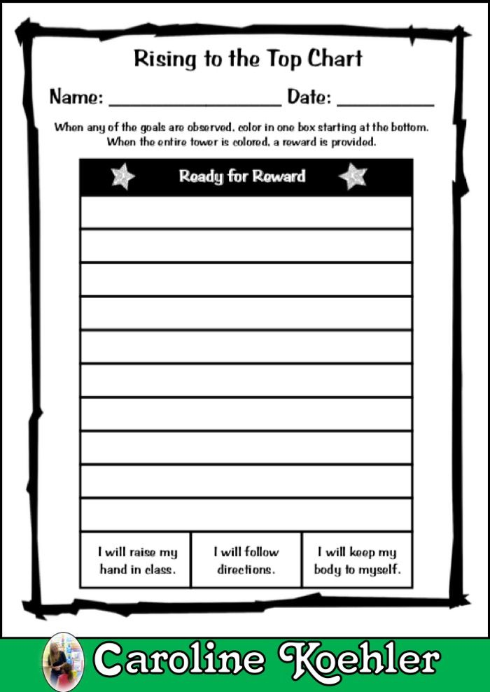 Behavior Charts For The Classroom Rising To The Top Editable With 