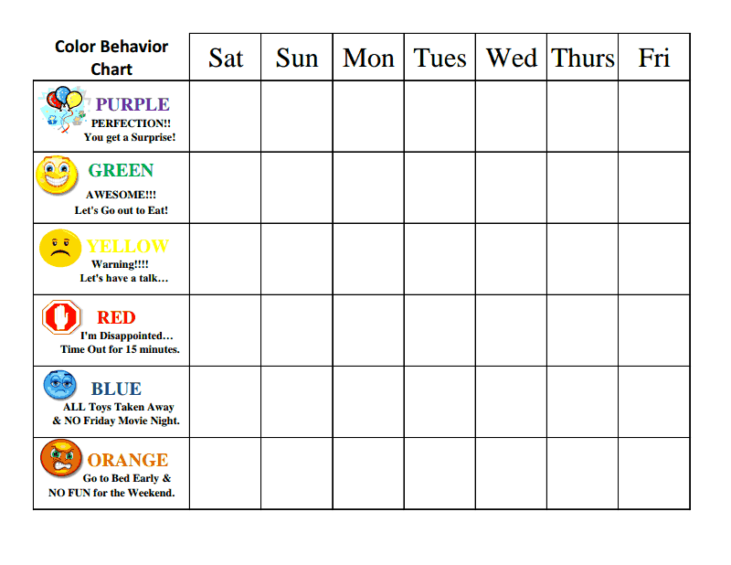 Behaviour Charts For 6 Year Olds 101 Printable Home Behavior Charts