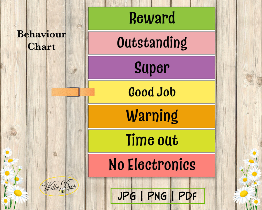 Behaviour Ladder Child Behaviour Chart Colour Warning Chart Etsy