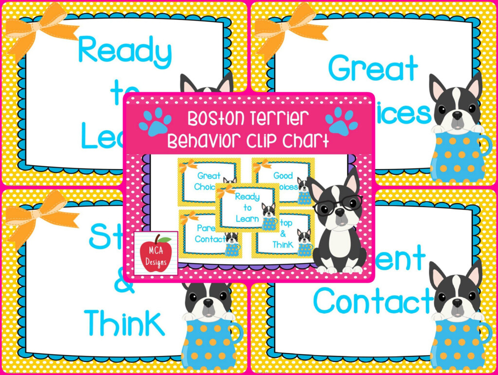 Boston Terrier Behavior Clip Chart In 2020 Behavior Clip Charts 