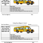 Daily Bus Report Cards School Bus Safety Bus Safety Energy Bus