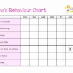 Editable Monthly Behavior Chart Calendar Template Printable