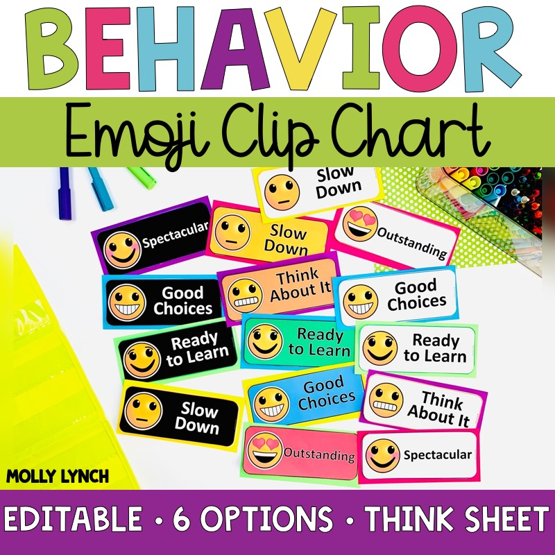 Emoji Clip Chart Behavior System Editable Version Included Shop