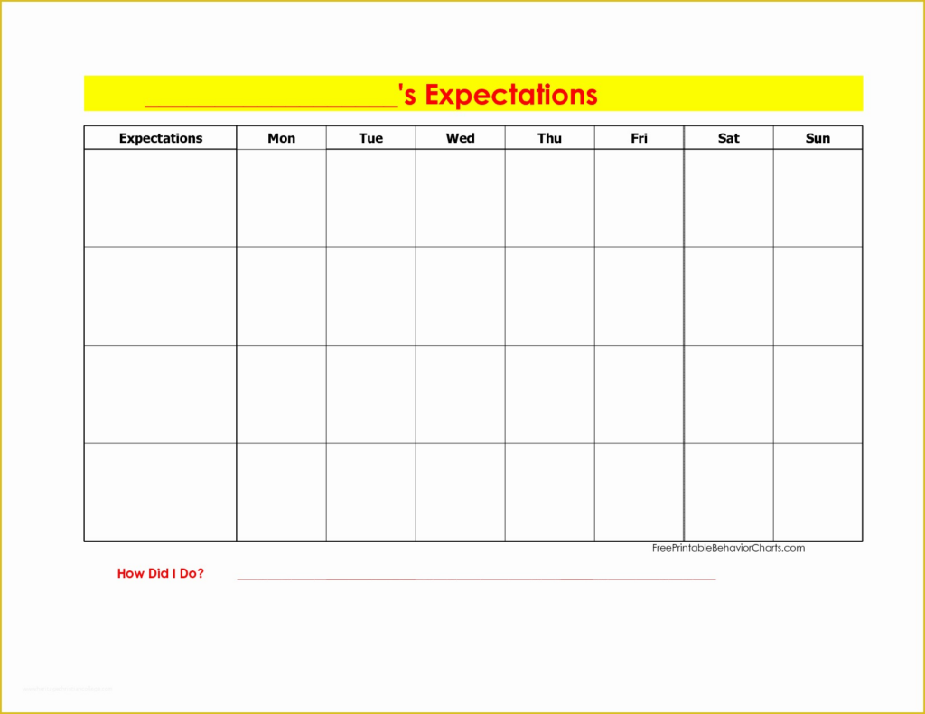 Free Behavior Chart Template Of Free Printable Behavior Charts For 