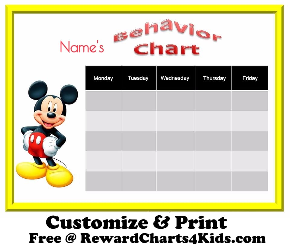 Mickey Mouse Behavior Chart BehaviorChart