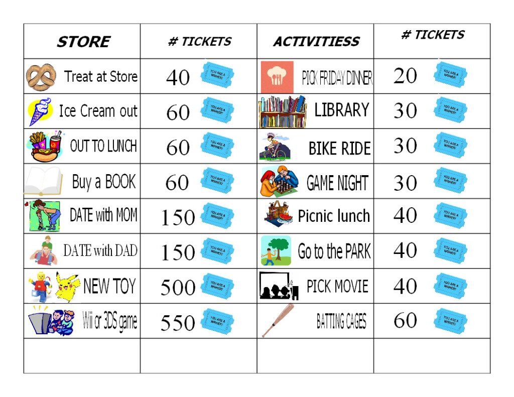 Gael s Crafty Treasures Good Behavior Chore Chart For The Kids