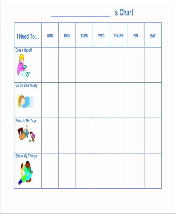 Good Behavior Chart Template New Printable Good Behavior Charts Toddler ...