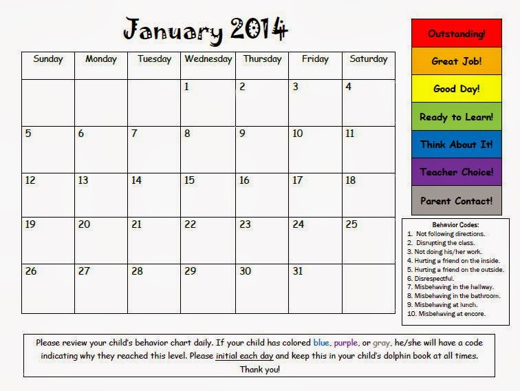 Mrs Bumgardner s Kindergarten January Behavior Calendar Clip Chart 