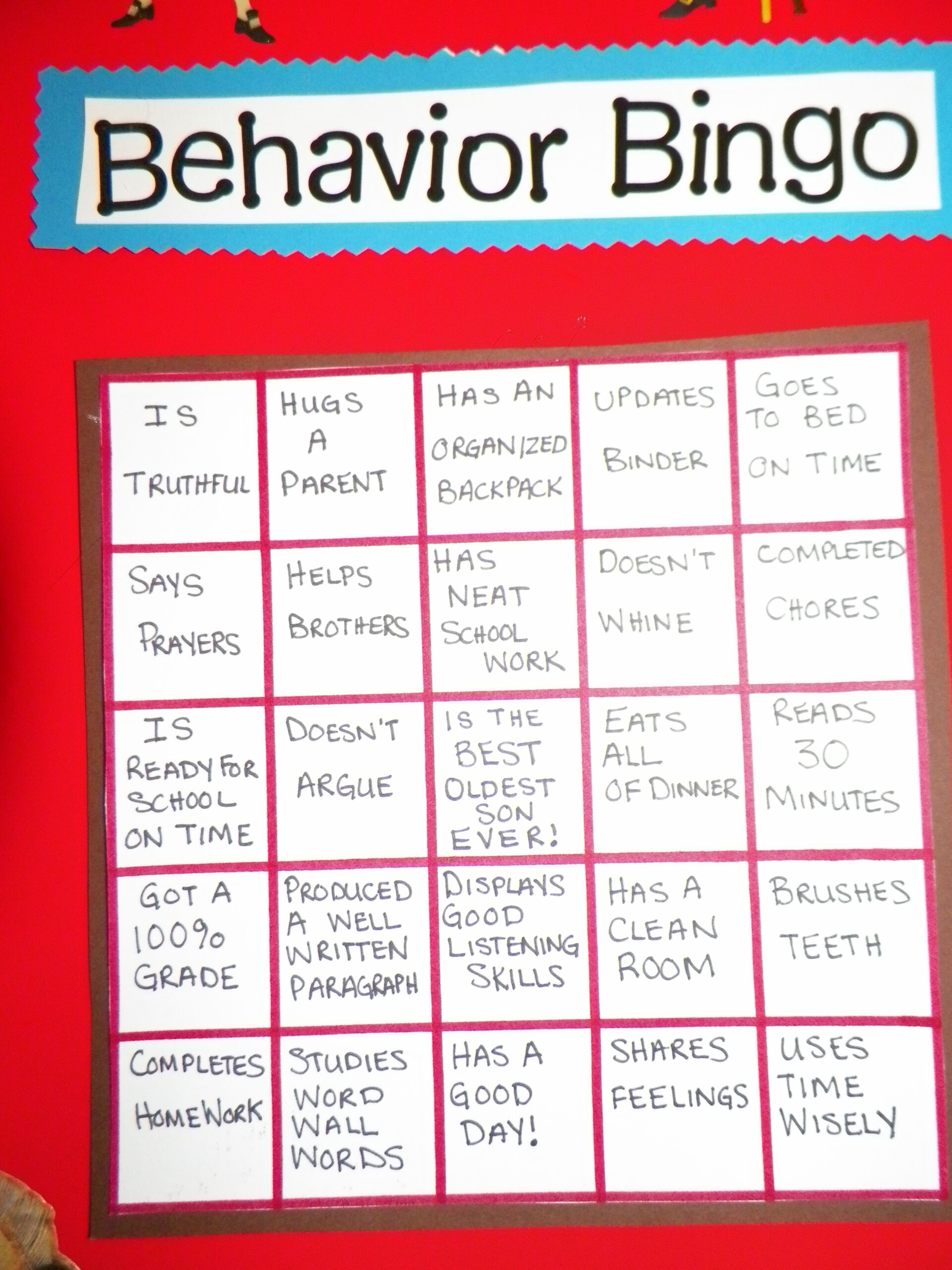 My 8 Year Old s behavior Chart Each Space Is Worth 5 Points Then