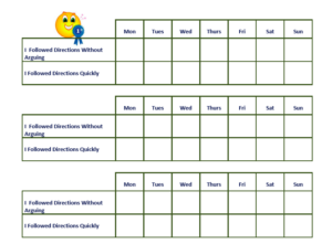 Following Directions Behavior Chart - BehaviorChart.net