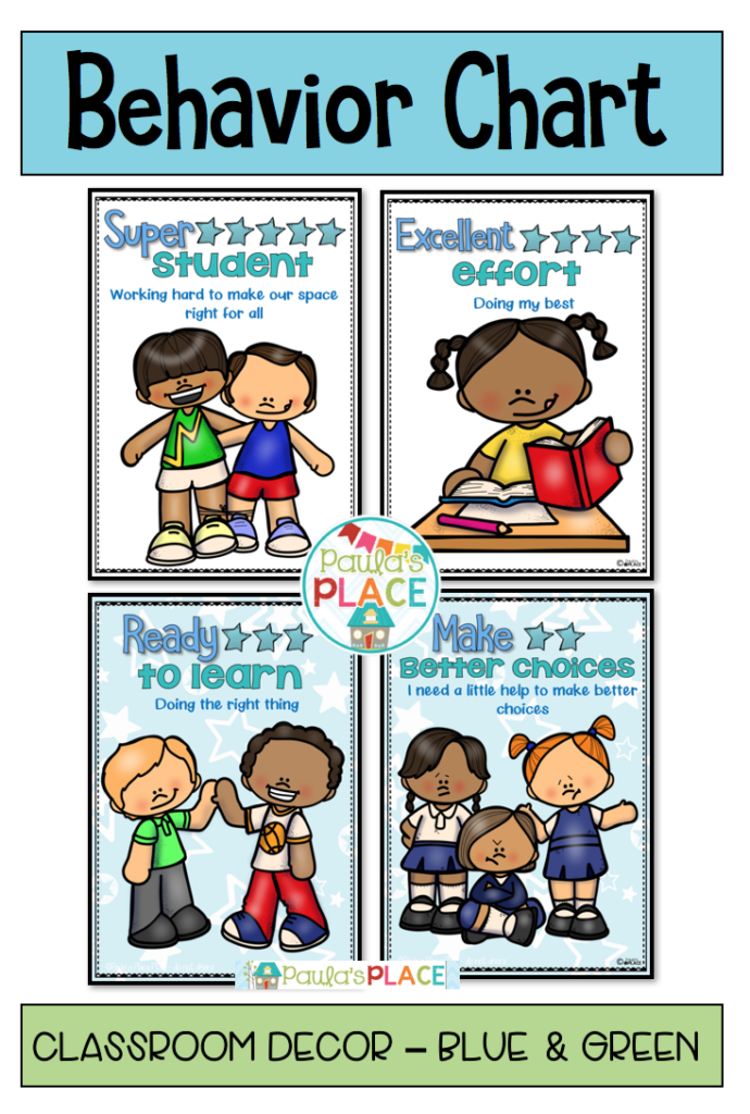 This Is A Classroom D cor Behavior Chart Blue And Green Theme Pack 