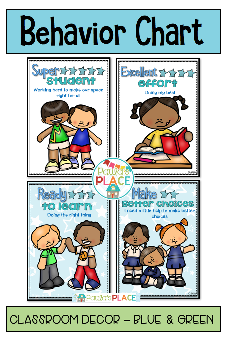 This Is A Classroom D cor Behavior Chart Blue And Green Theme Pack