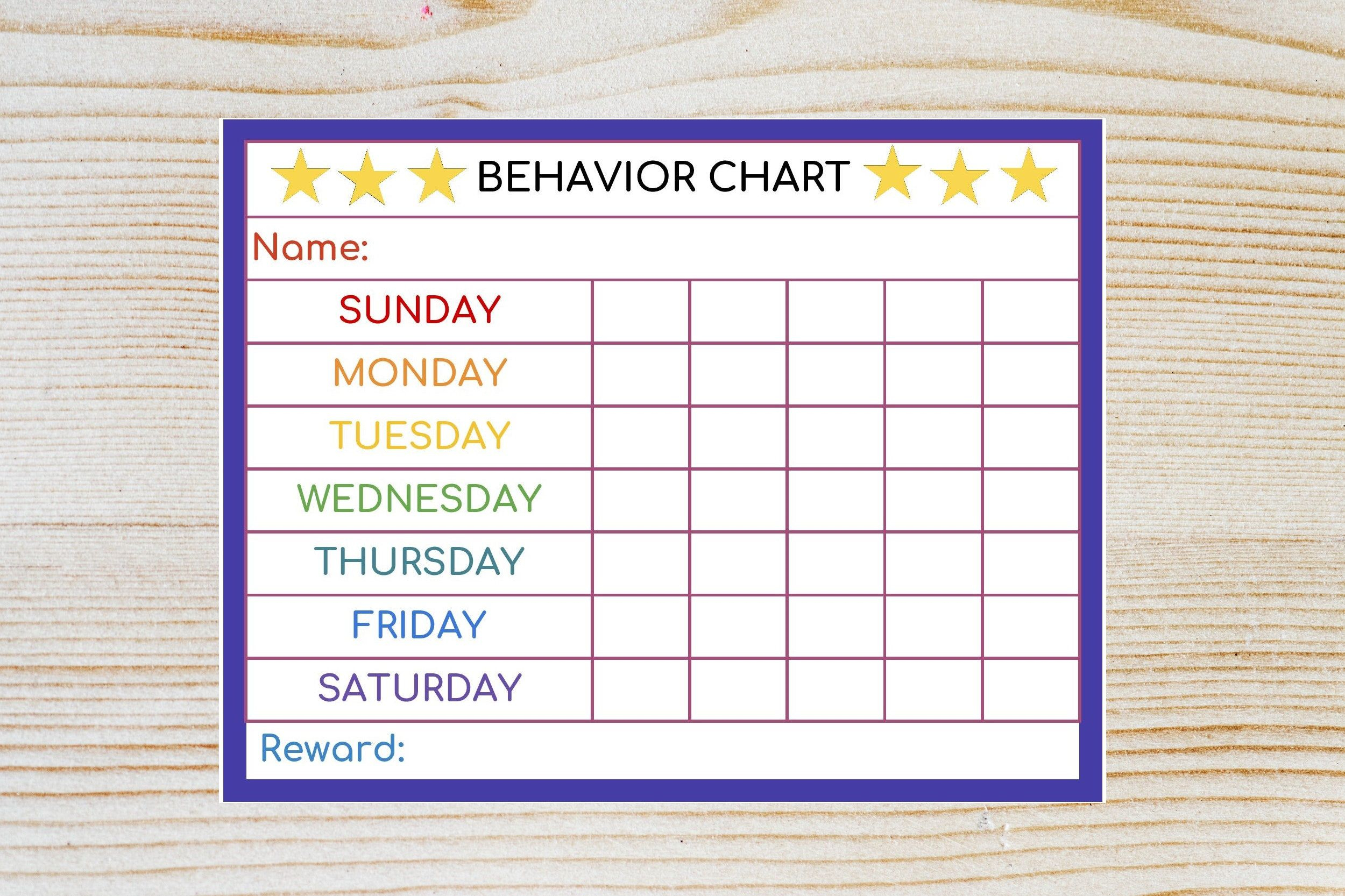 Behavior Chart Preschool Behavior Chart Printable Reward Chart Behavior Chart Preschool Behavior Chart Printable Reward Chart