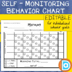Editable Daily Behavior Chart Self Monitoring Task And Goal Based