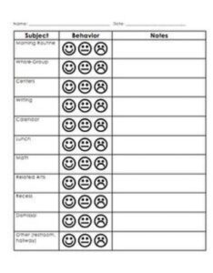 Free Printable Editable Free Smiley Face Behavior Chart Printable And
